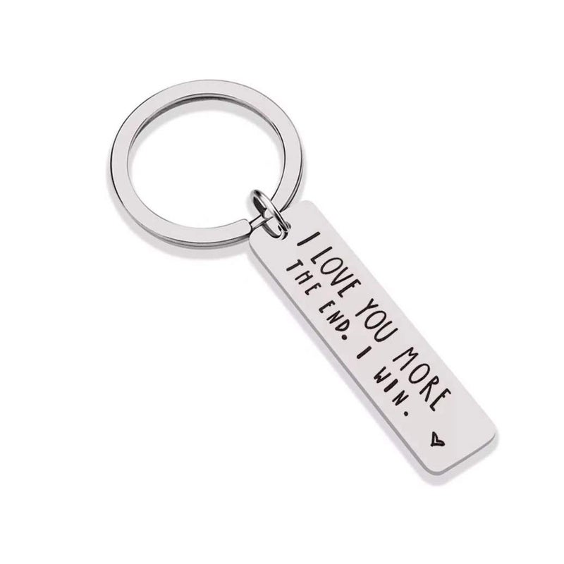 CINDYHE Couple Keychain I Love You Keychain for Boyfriend Girlfriend Husband Wife Keychain Gifts for Him Her (Silver) - Image 1